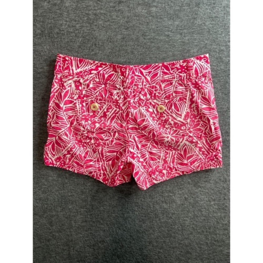 Lilly Pulitzer Pink White Giraffe Print Shorts Womens Casual Summer Tropical - Picture 3 of 12